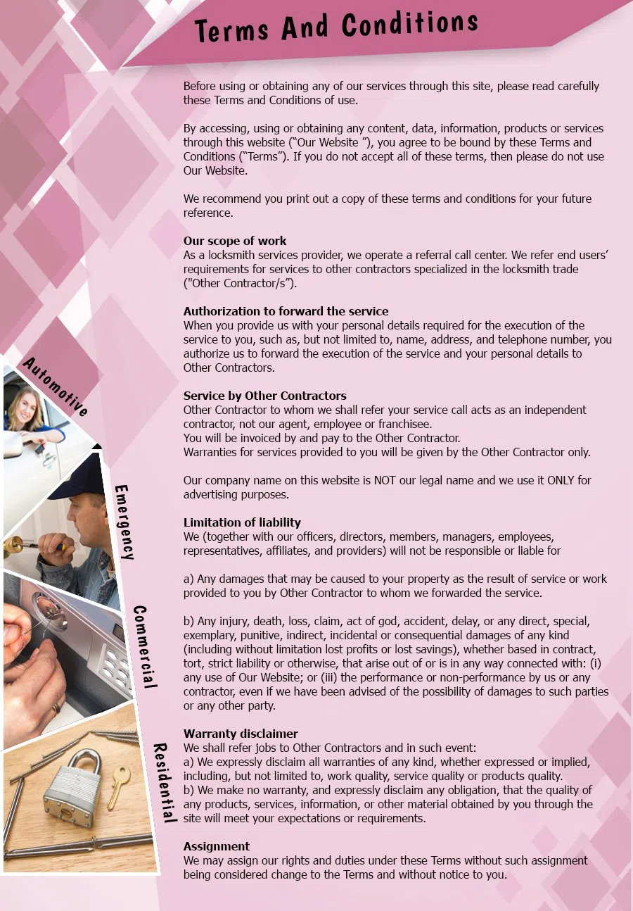 Chicago Heights Locksmith Service, Chicago Heights, IL 708-290-9007 - terms-and-condition-n-59m